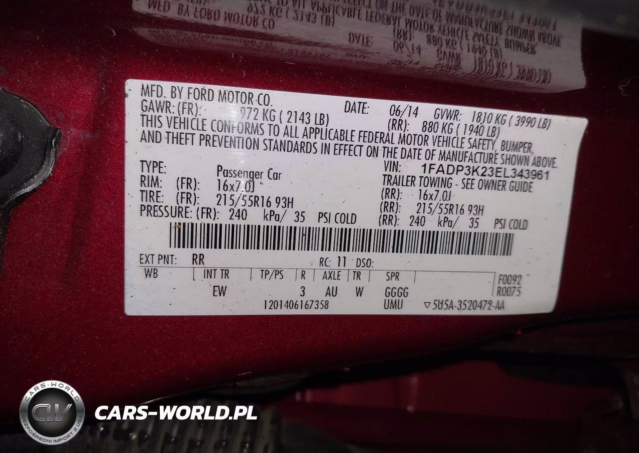 2014 Ford Focus Se VIN:1FADP3K23EL343961 - 9