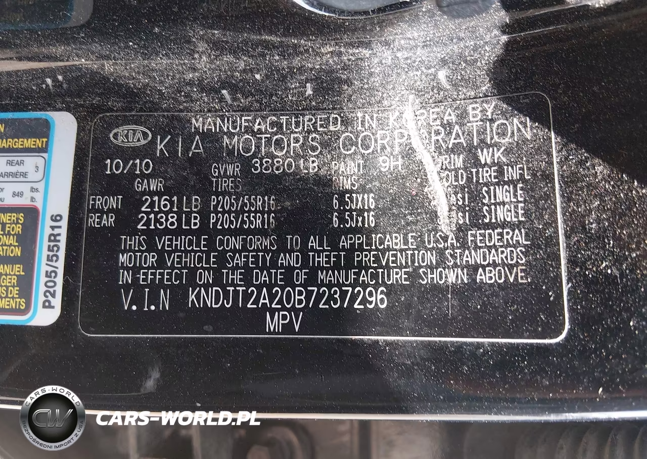2011 Kia Soul + VIN:KNDJT2A20B7237296 - 9