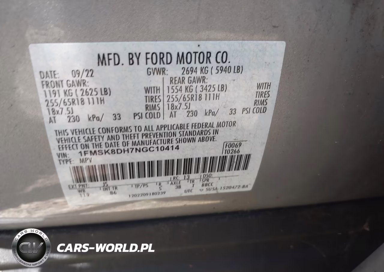 2022 Ford Explorer Xlt VIN:1FMSK8DH7NGC10414 - 9