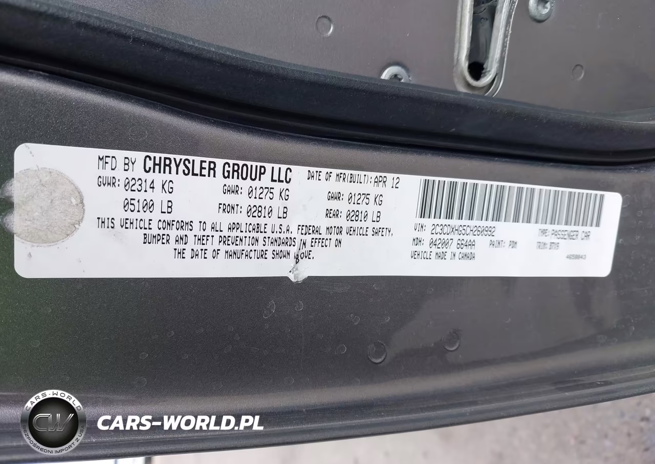 2012 Dodge Charger Sxt VIN:2C3CDXHG5CH260992 - 9