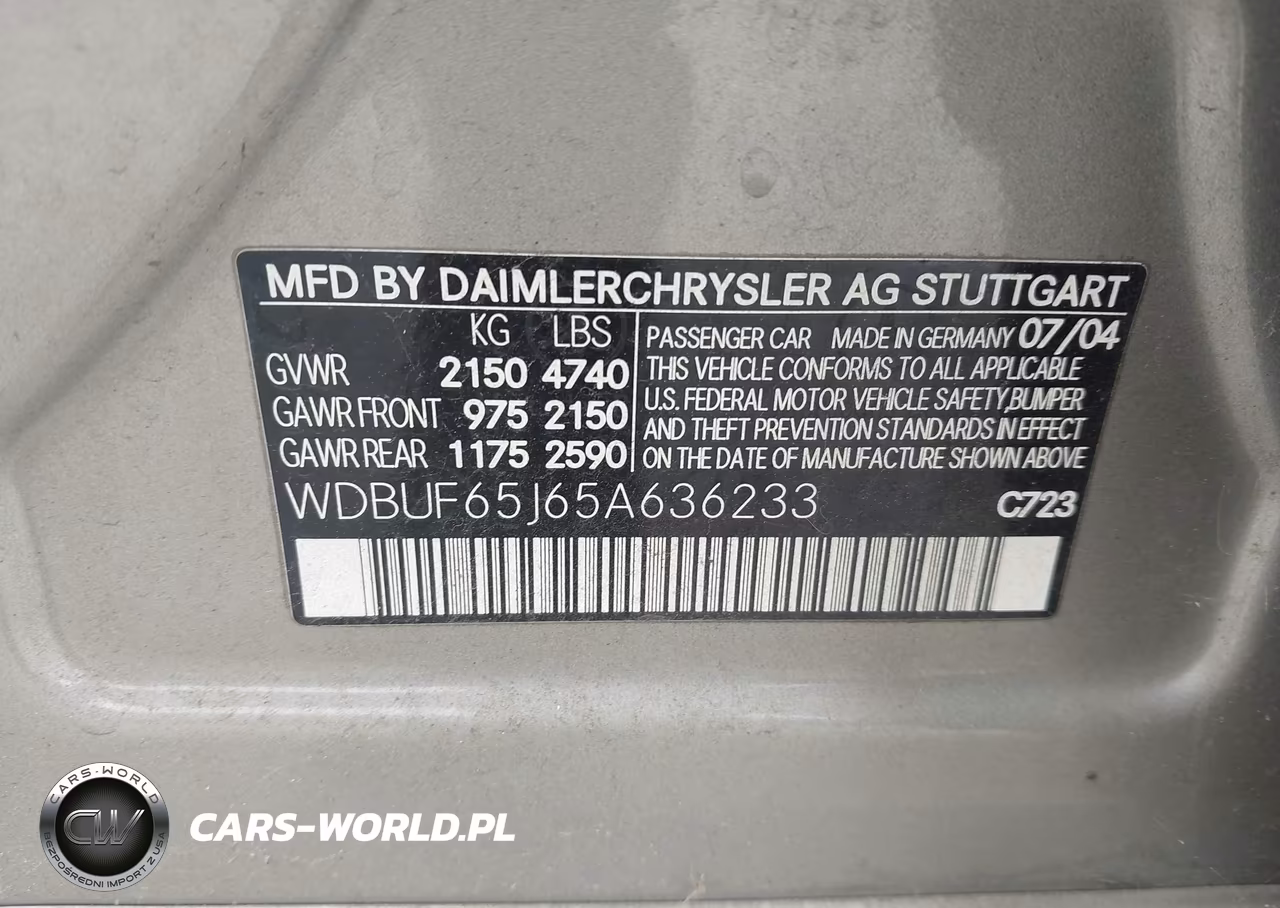 2005 Mercedes-Benz E 320 VIN:WDBUF65J65A636233 - 9