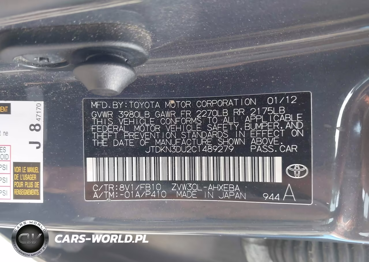 2012 Toyota Prius Three VIN:JTDKN3DU2C1489279 - 9