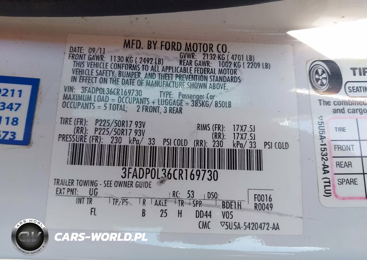 2012 Ford Fusion Hybrid VIN:3FADP0L36CR169730 - 9