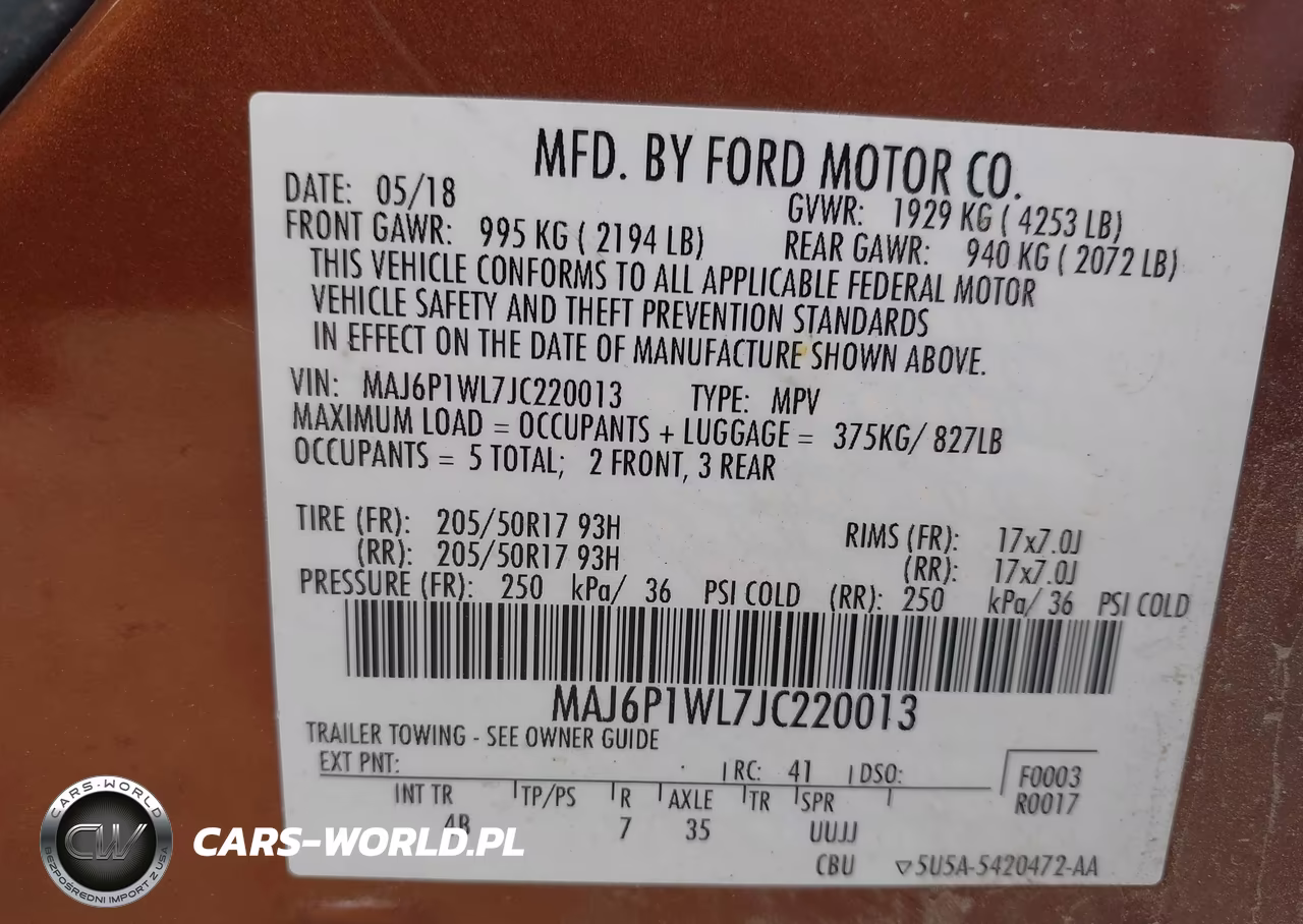 2018 Ford Ecosport Titanium VIN:MAJ6P1WL7JC220013 - 9