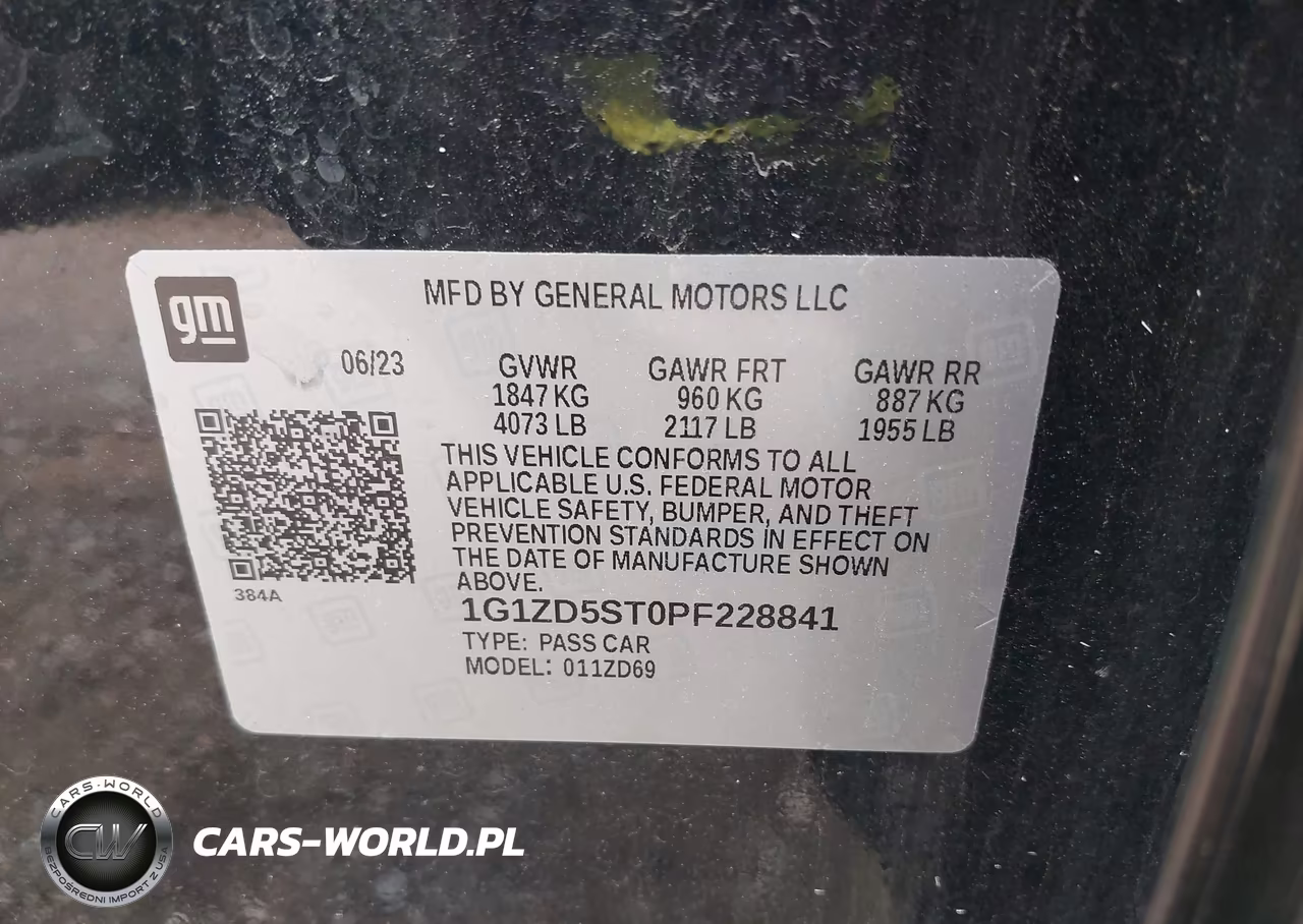 2023 Chevrolet Malibu Fwd 1Lt VIN:1G1ZD5ST0PF228841 - 9
