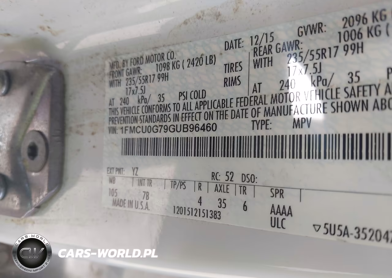 2016 Ford Escape Se VIN:1FMCU0G79GUB96460 - 9
