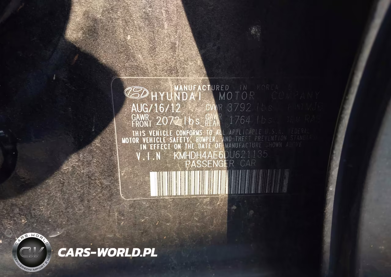 2013 Hyundai Elantra Gls VIN:KMHDH4AE6DU621135 - 9