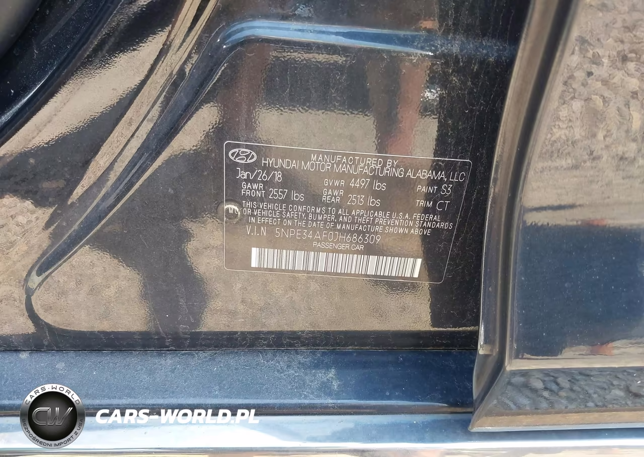 2018 Hyundai Sonata Sport VIN:5NPE34AF0JH686309 - 9