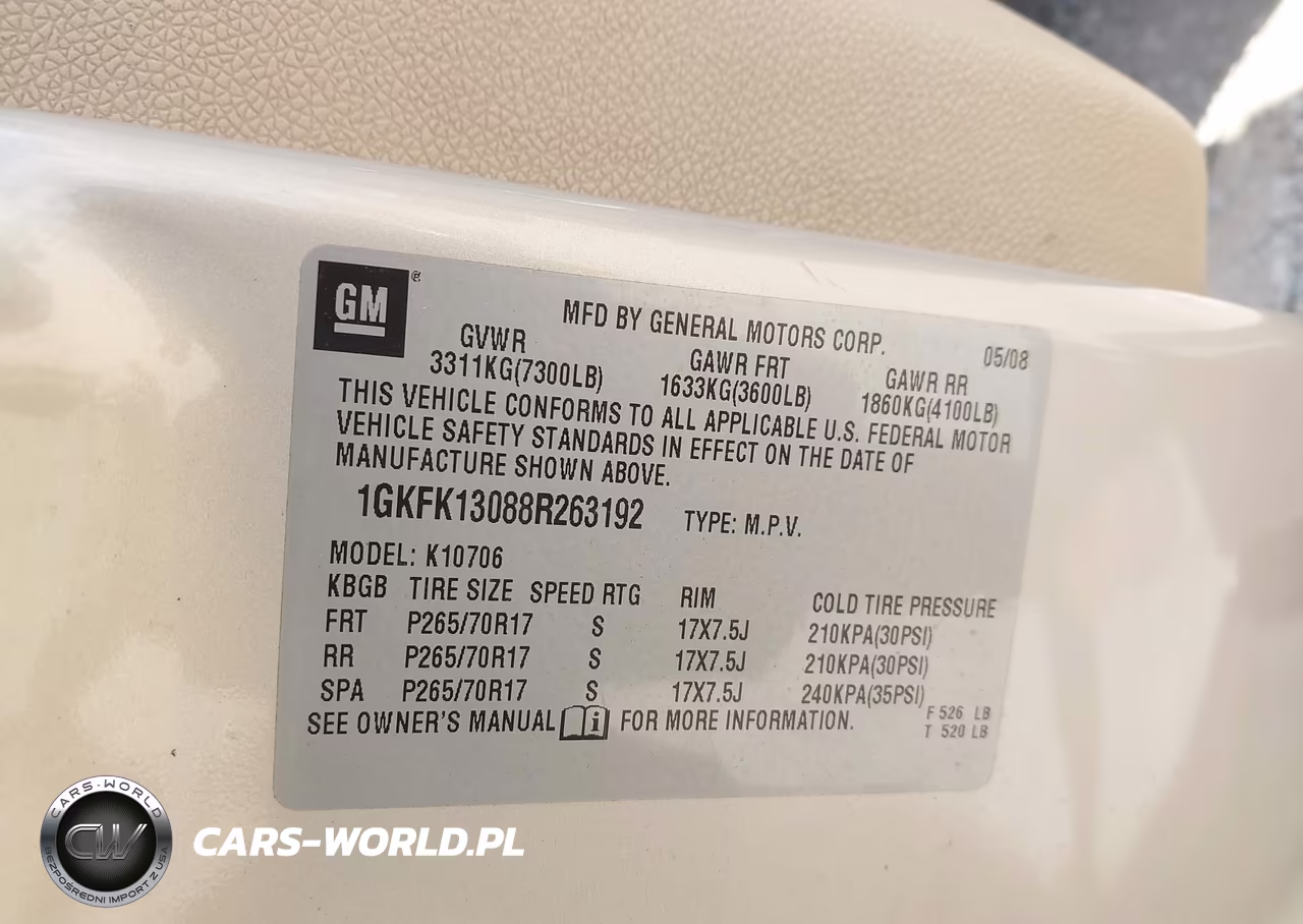 2008 GMC Yukon Slt VIN:1GKFK13088R263192 - 9