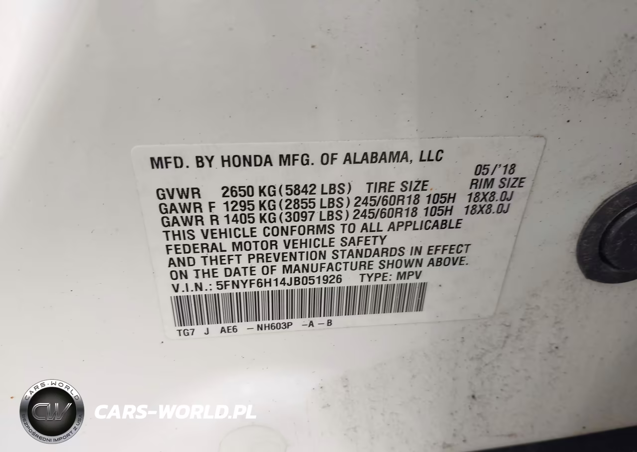 2018 Honda Pilot Lx VIN:5FNYF6H14JB051926 - 9