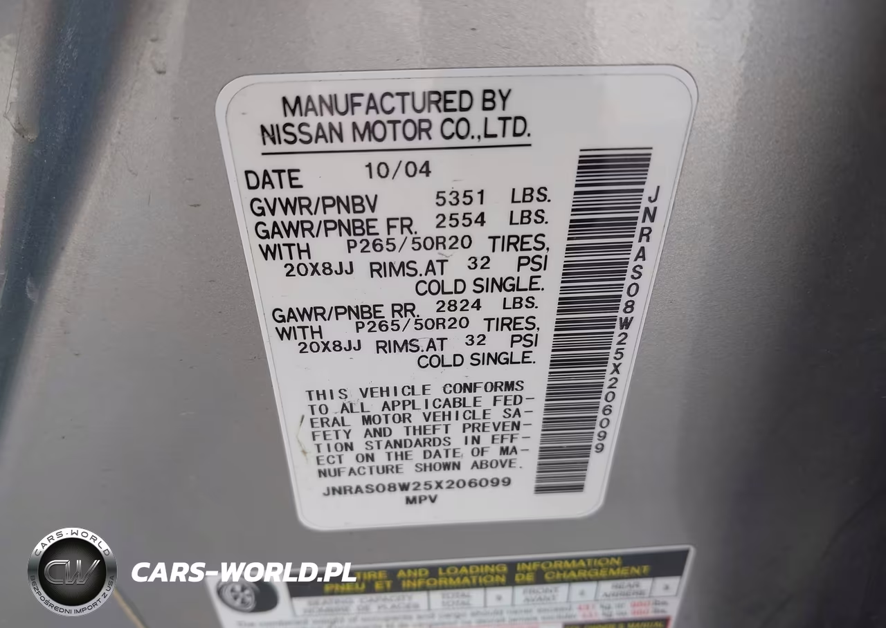 2005 Infiniti Fx35 VIN:JNRAS08W25X206099 - 9