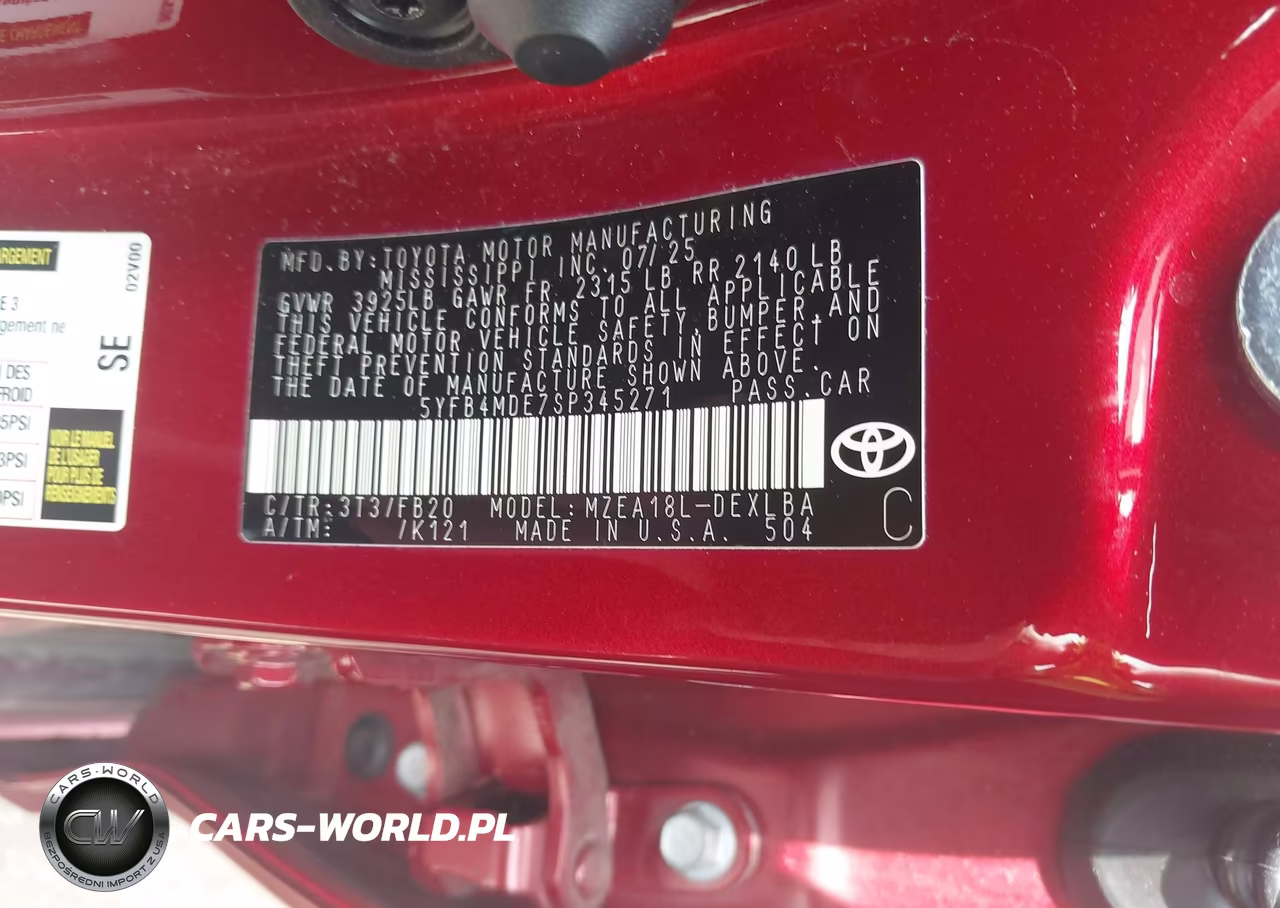 2025 Toyota Corolla Le VIN:5YFB4MDE7SP345271 - 9