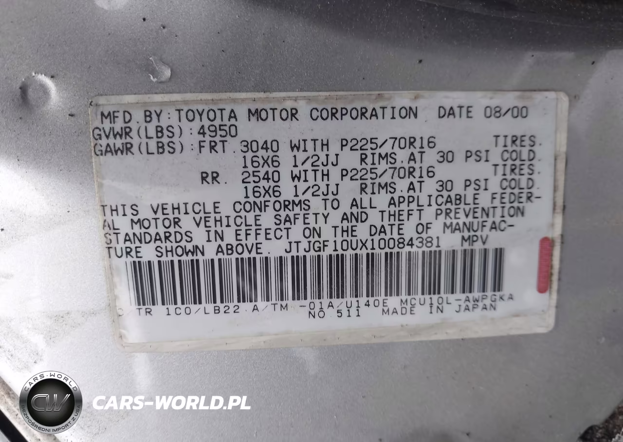 2001 Lexus Rx 300 VIN:JTJGF10UX10084381 - 9