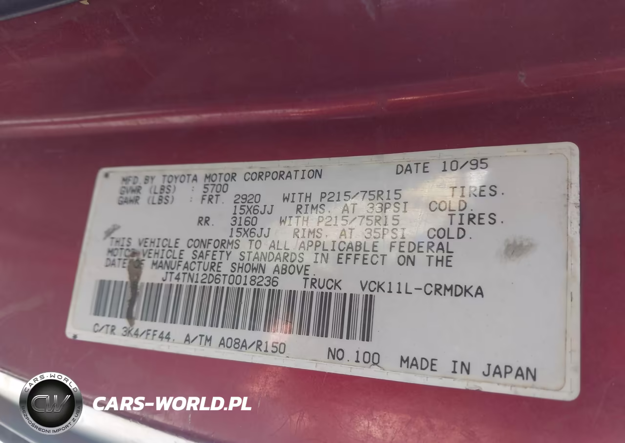 1996 Toyota T100 Xtracab VIN:JT4TN12D6T0018236 - 9