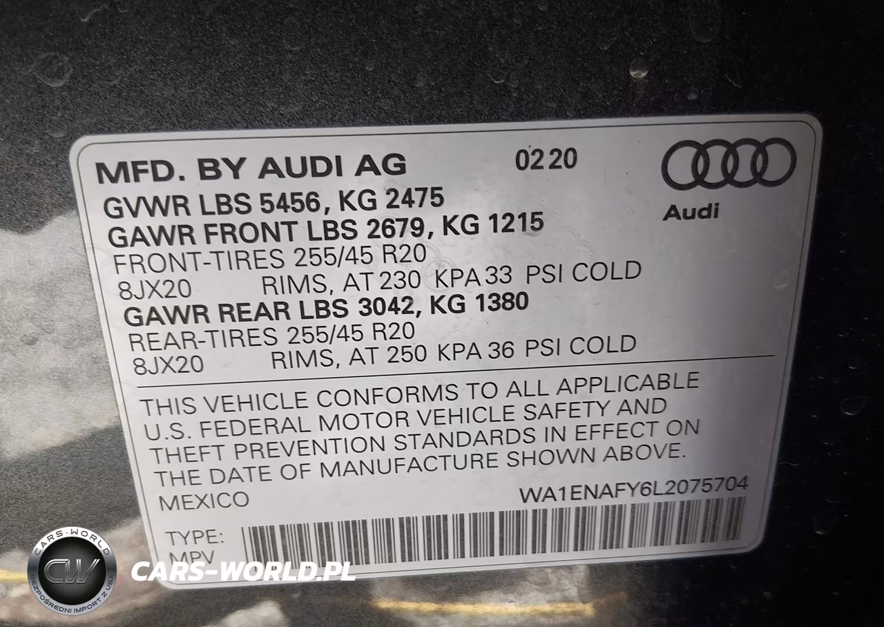2020 Audi Q5 Titanium Premium Plus 45 Tfsi Quattro S Tronic VIN:WA1ENAFY6L2075704 - 9