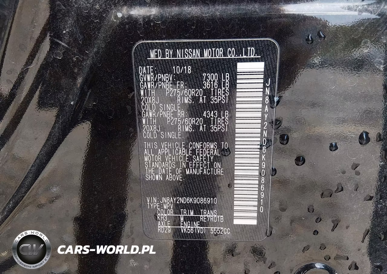 2019 Nissan Armada Sl VIN:JN8AY2ND6K9086910 - 9