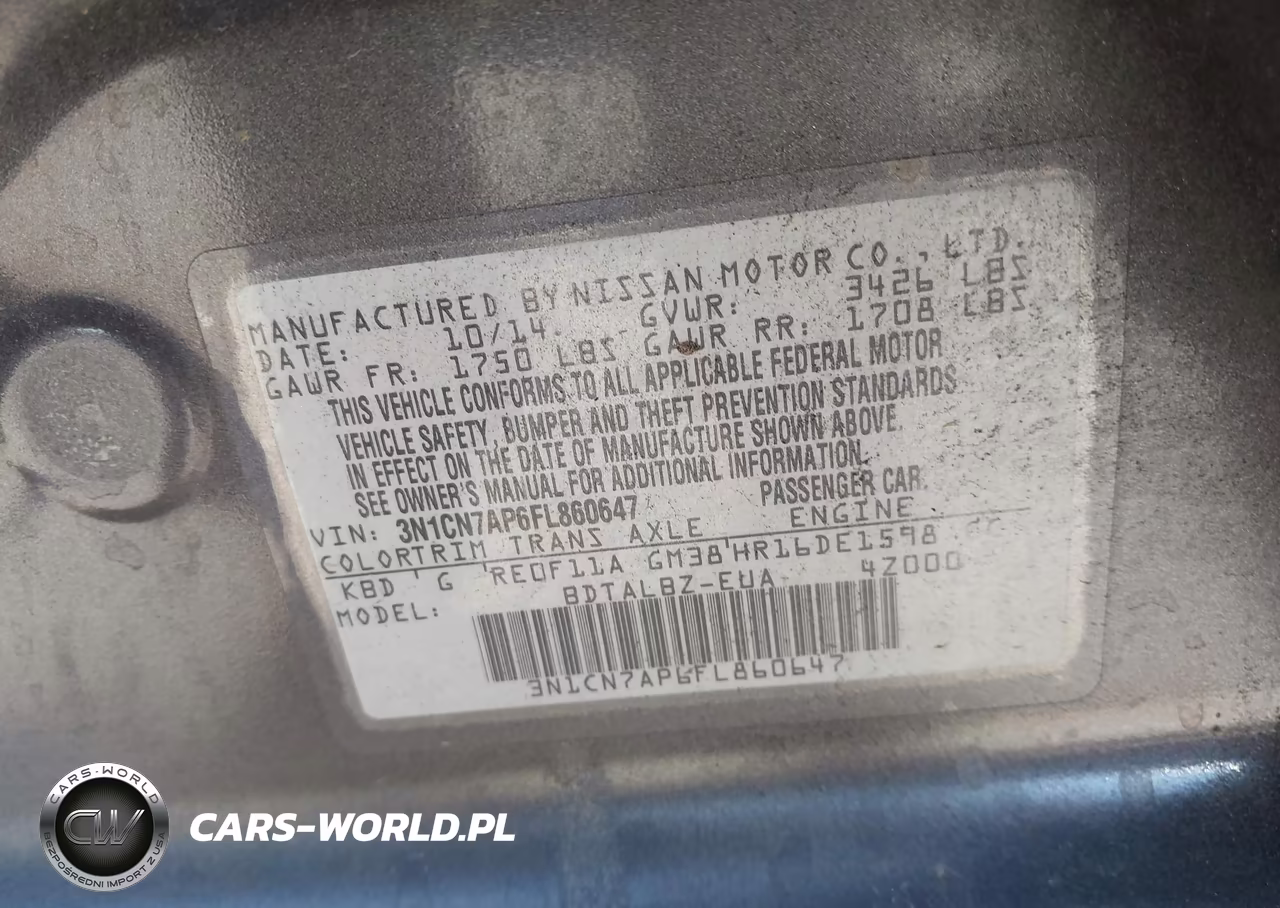 2015 Nissan Versa 1.6 Sv VIN:3N1CN7AP6FL860647 - 9