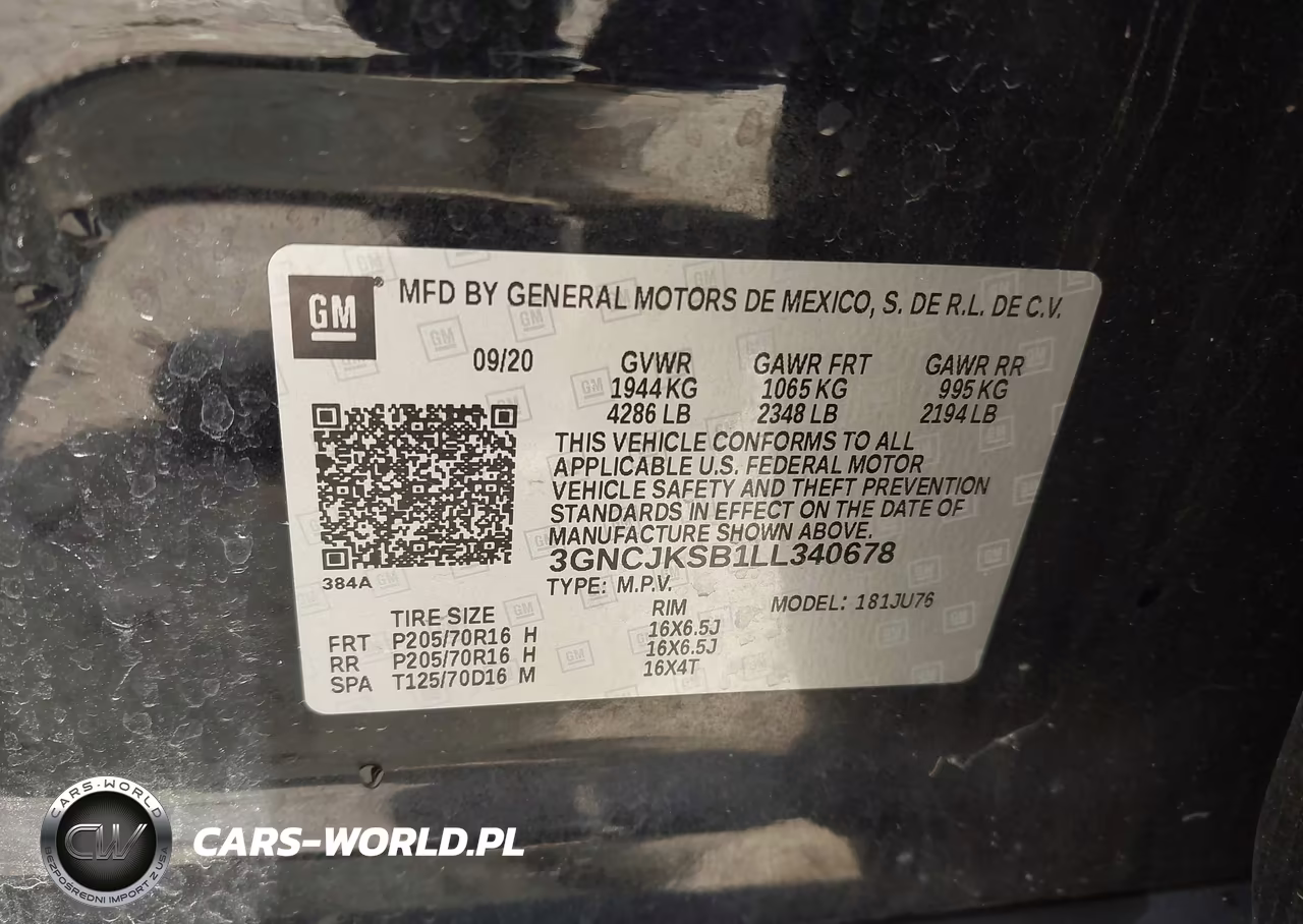 2020 Chevrolet Trax Fwd Ls VIN:3GNCJKSB1LL340678 - 9