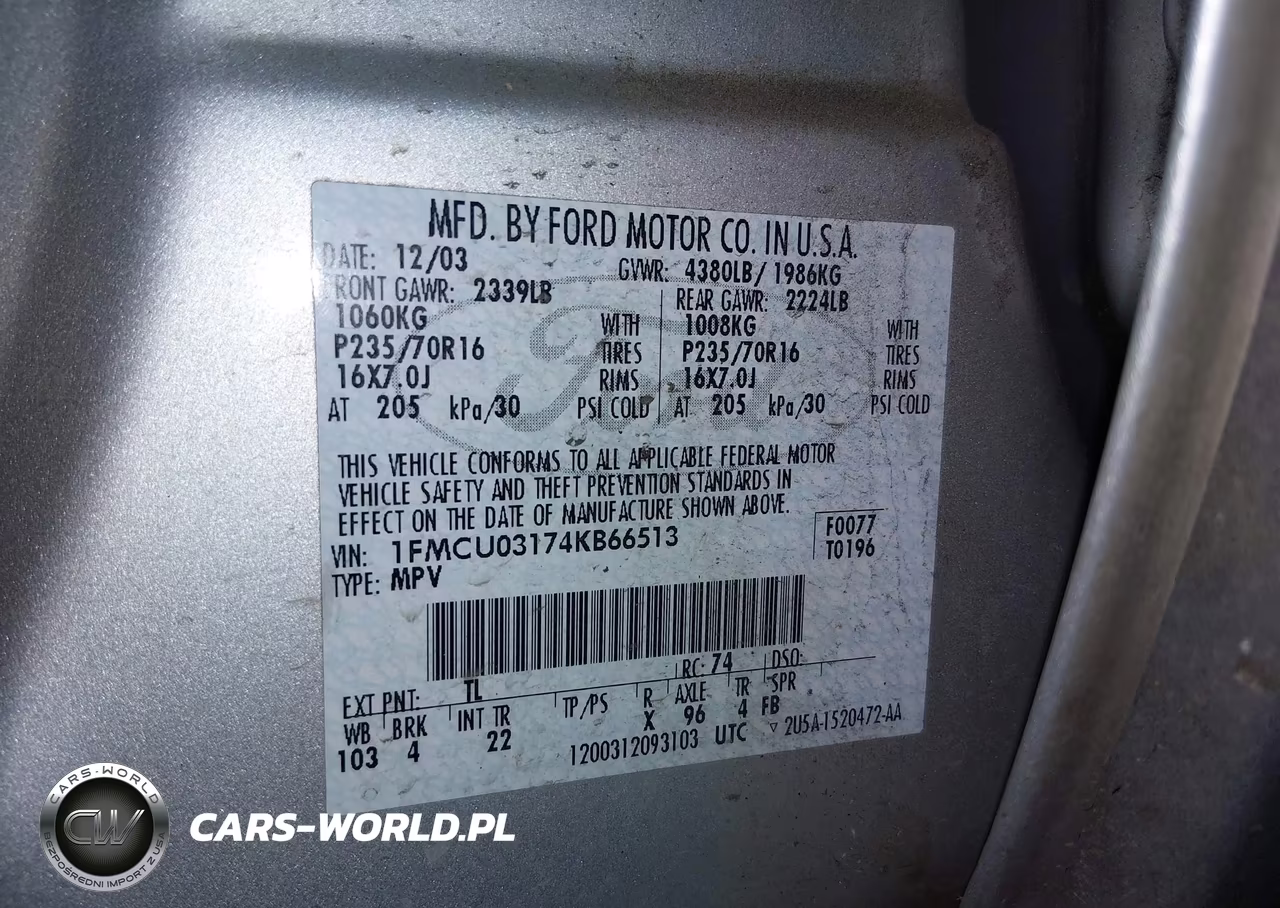 2004 Ford Escape Xlt VIN:1FMCU03174KB66513 - 9