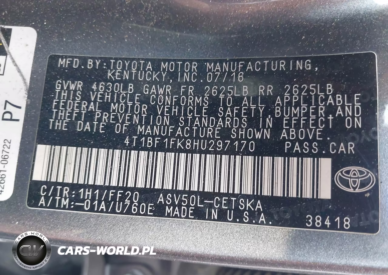 2017 Toyota Camry Se VIN:4T1BF1FK8HU297170 - 9