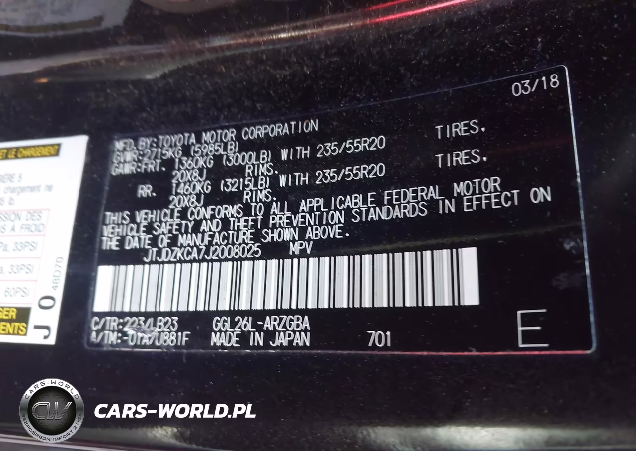 2018 Lexus Rx 350L Premium VIN:JTJDZKCA7J2008025 - 9