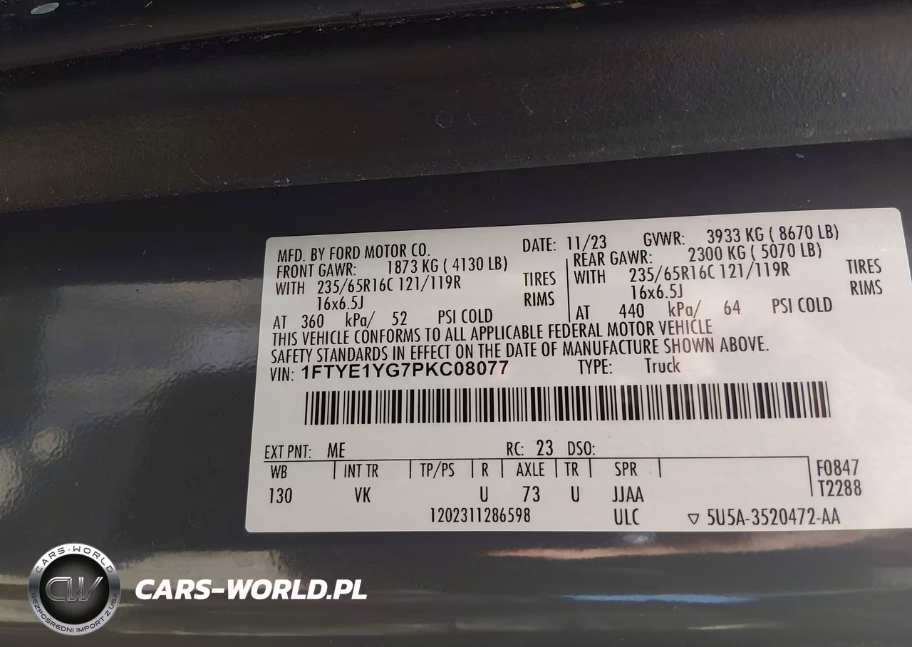 2023 Ford Transit-150 VIN:1FTYE1YG7PKC08077 - 9
