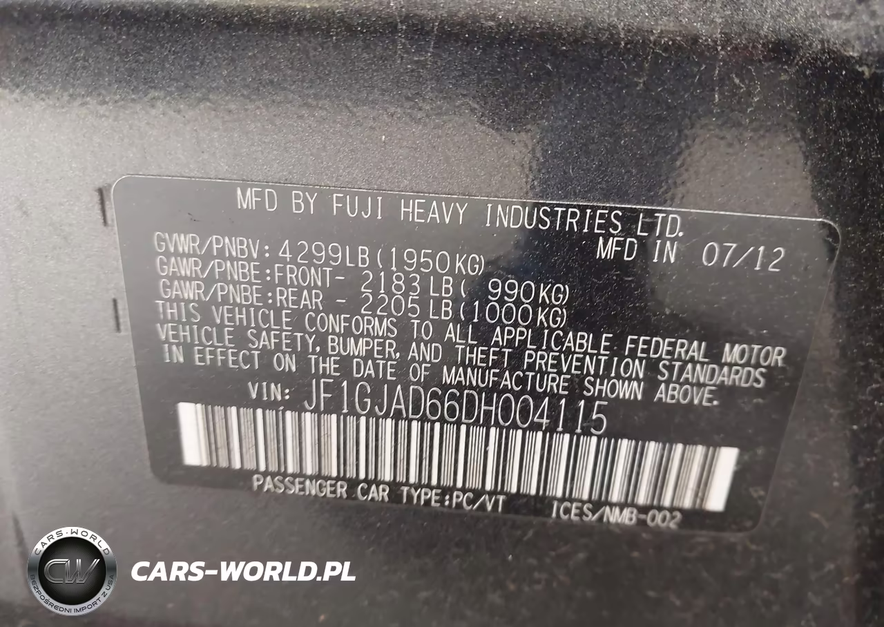 2013 Subaru Impreza 2.0I Premium VIN:JF1GJAD66DH004115 - 9