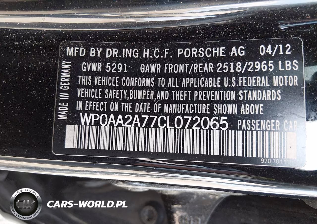 2012 Porsche Panamera 4 VIN:WP0AA2A77CL072065 - 9