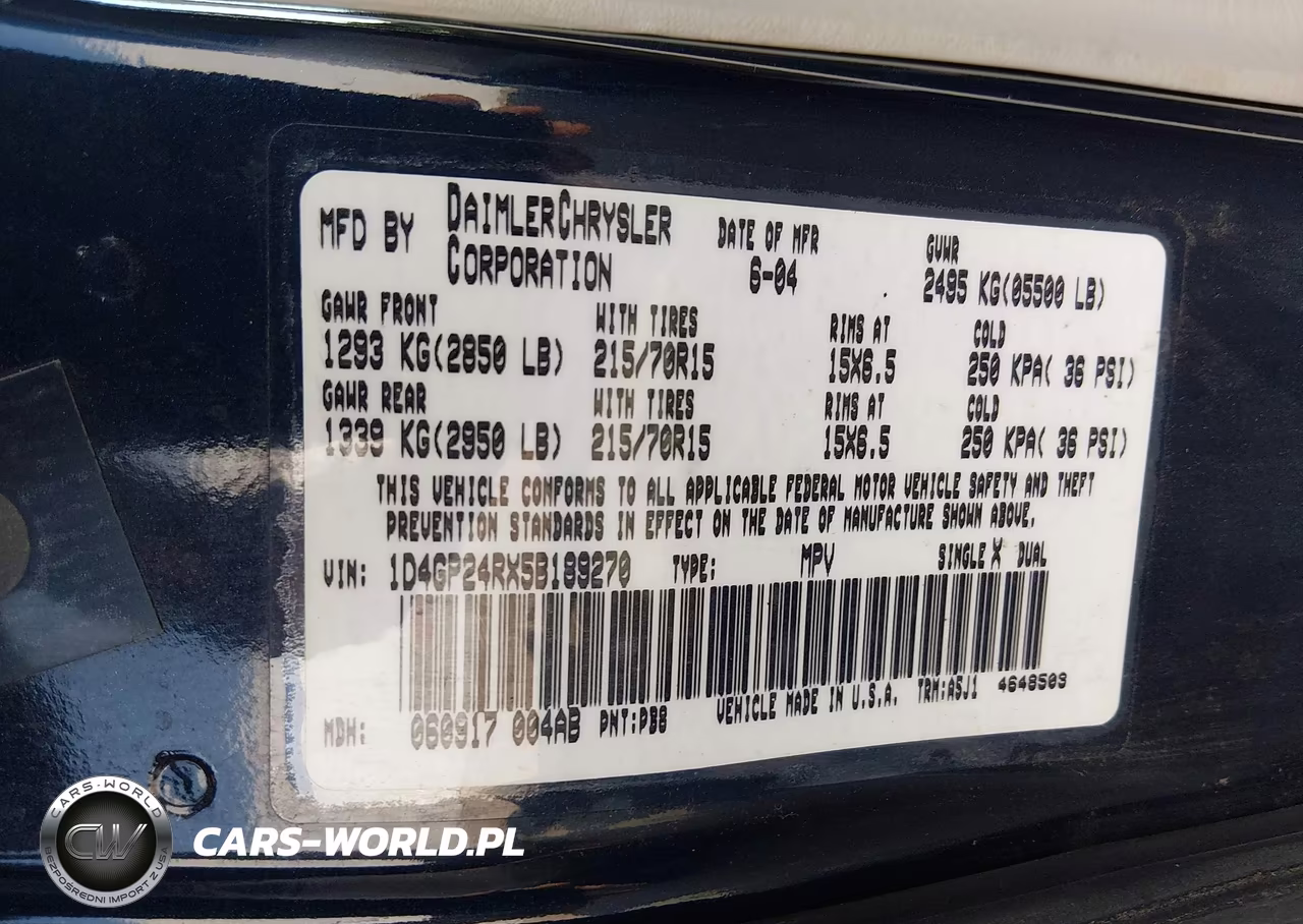 2005 Dodge Caravan Se VIN:1D4GP24RX5B189270 - 9