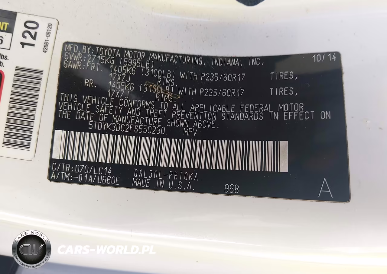 2015 Toyota Sienna Xle Premium 8 Passenger VIN:5TDYK3DC2FS550230 - 9