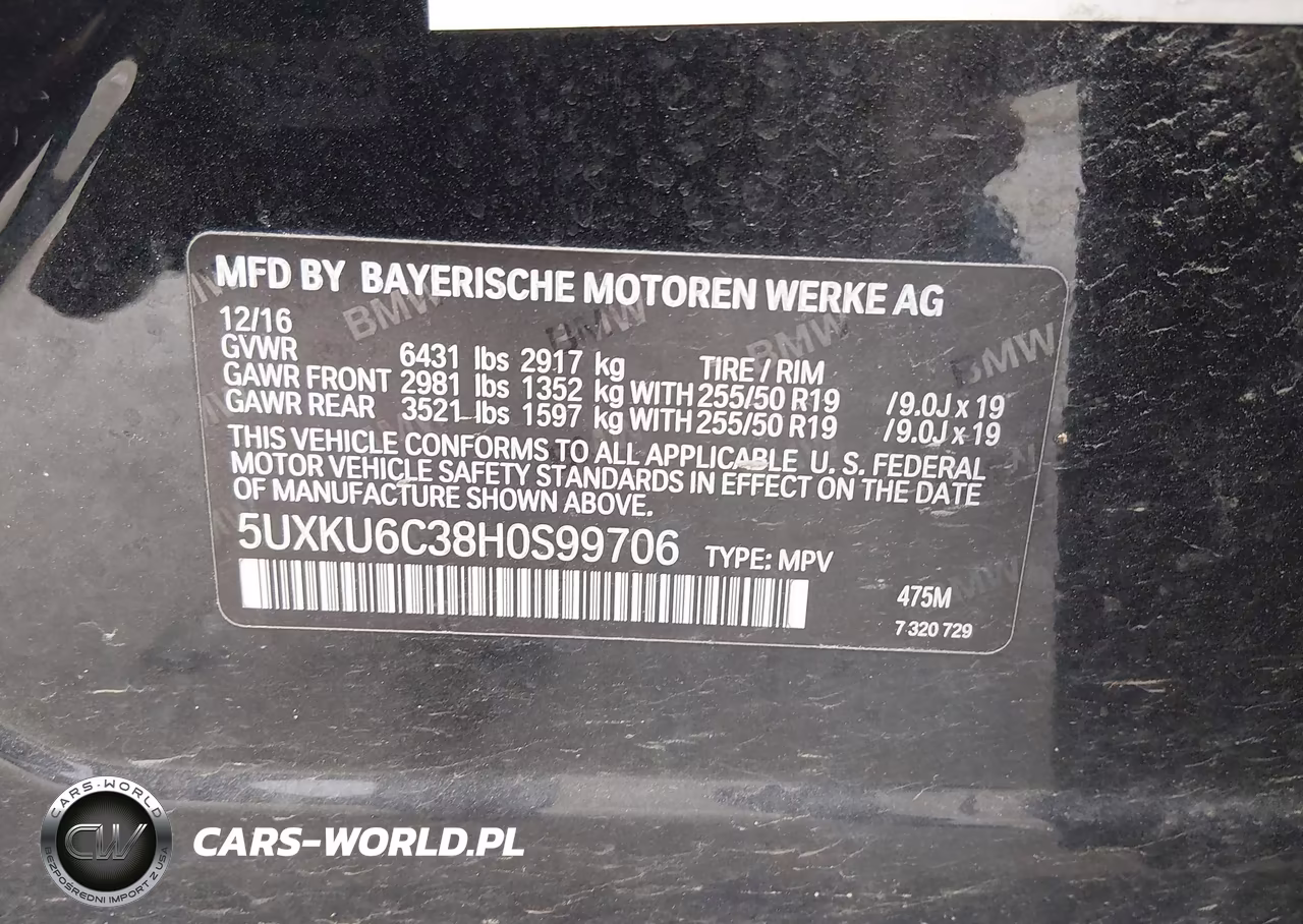 2017 BMW X6 xDrive50I VIN:5UXKU6C38H0S99706 - 9