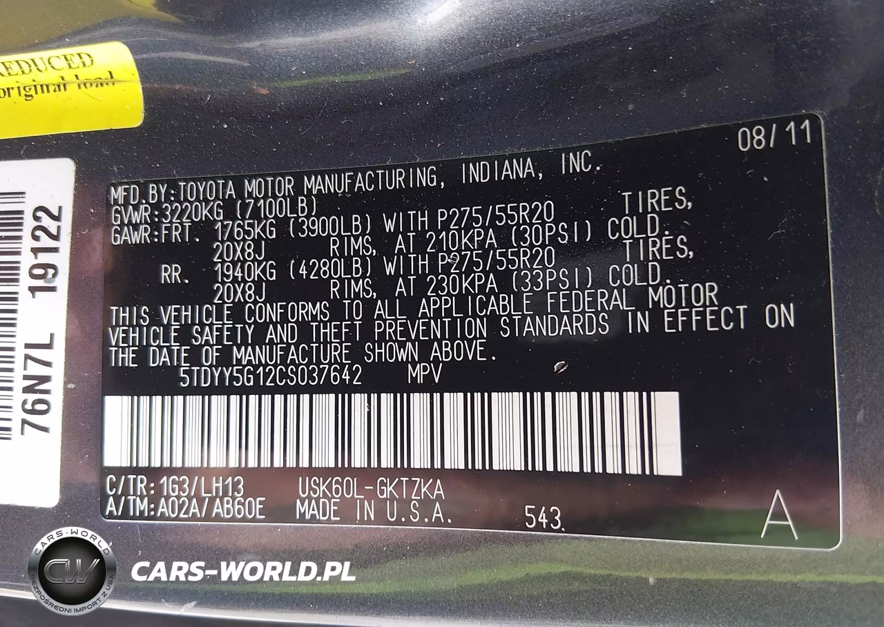 2012 Toyota Sequoia Platinum 5.7L V8 VIN:5TDYY5G12CS037642 - 9
