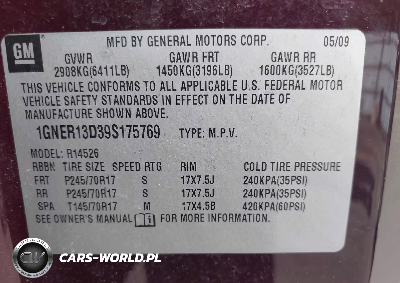 2009 Chevrolet Traverse Ls VIN:1GNER13D39S175769 - 9