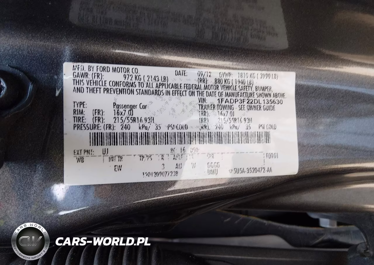 2013 Ford Focus Se VIN:1FADP3F22DL135630 - 9