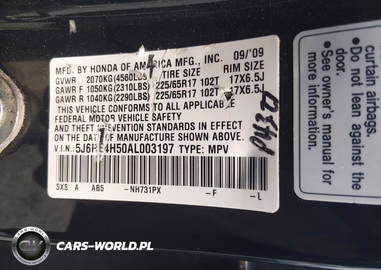 2010 Honda Cr-V Ex VIN:5J6RE4H50AL003197 - 9