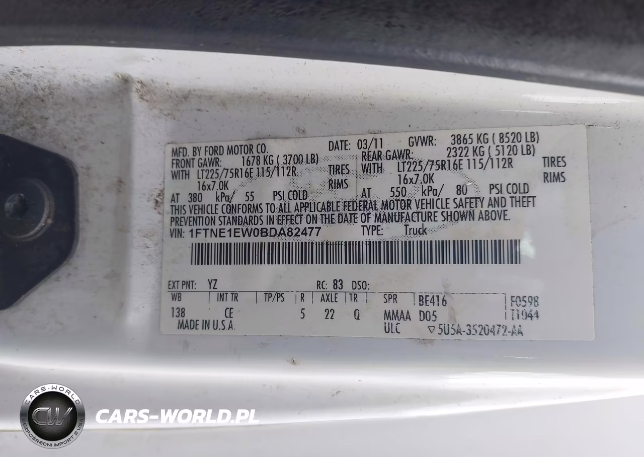 2011 Ford E-150 Commercial VIN:1FTNE1EW0BDA82477 - 9