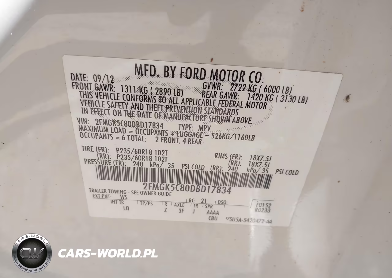2013 Ford Flex Sel VIN:2FMGK5C80DBD17834 - 9
