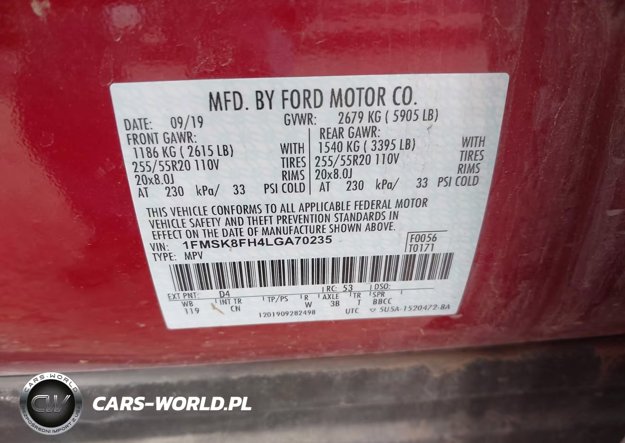 2020 Ford Explorer Limited VIN:1FMSK8FH4LGA70235 - 9