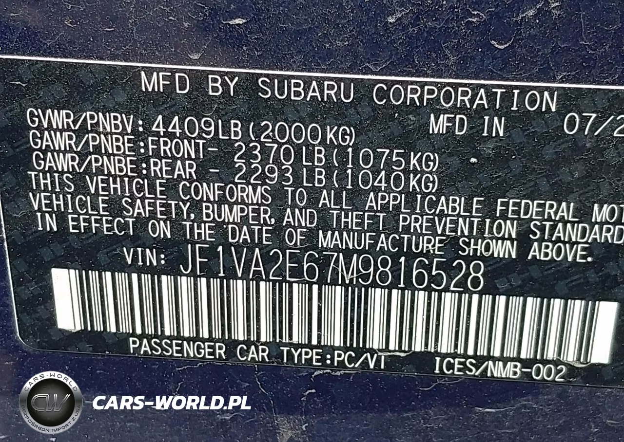 2021 Subaru Wrx Sti VIN:JF1VA2E67M9816528 - 9
