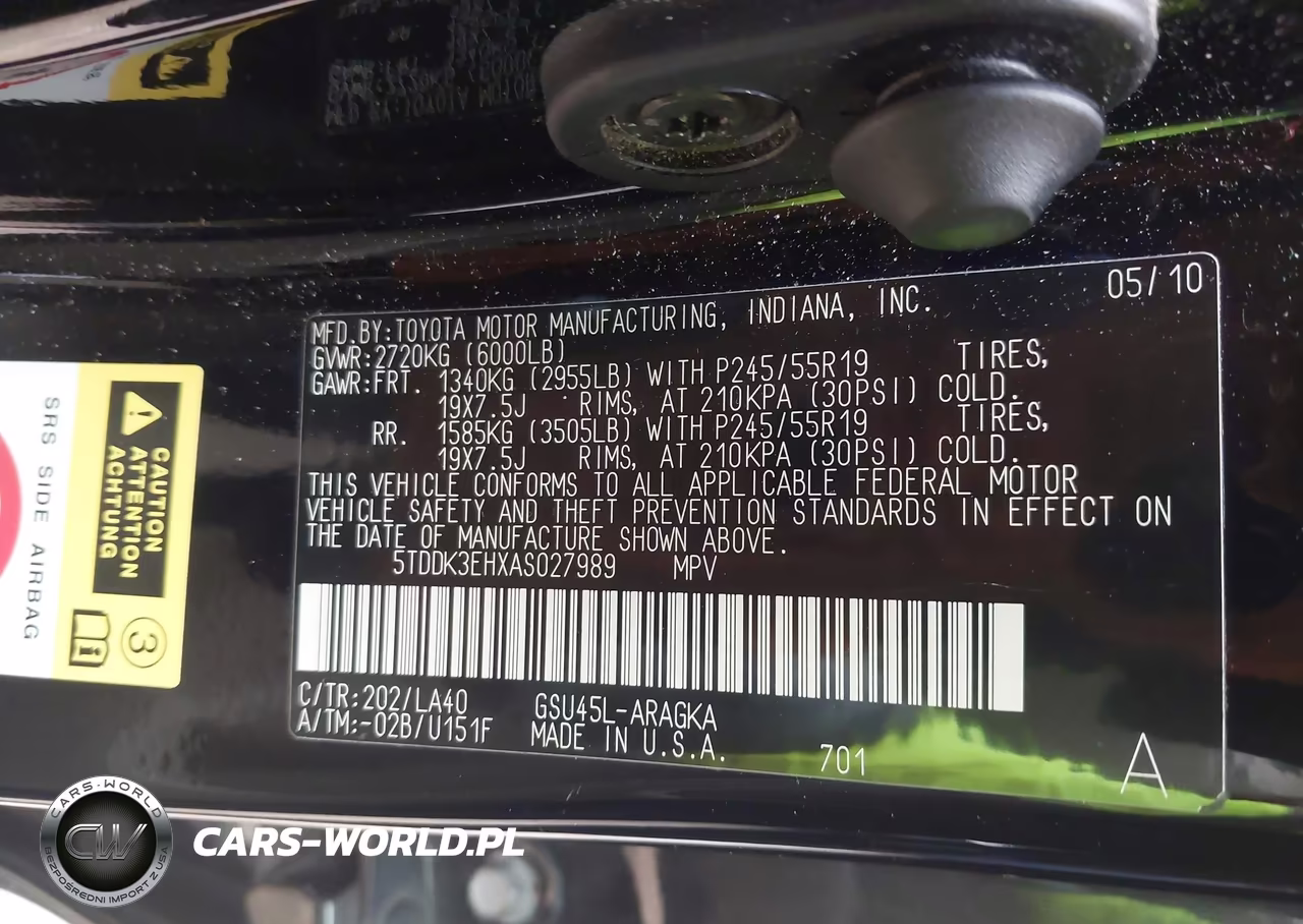 2010 Toyota Highlander Limited V6 VIN:5TDDK3EHXAS027989 - 9