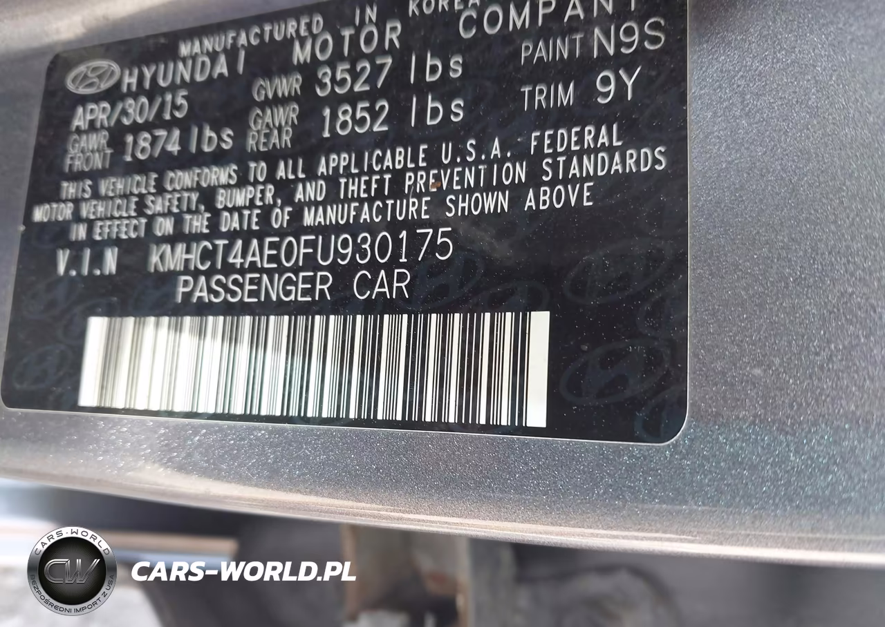 2015 Hyundai Accent Gls VIN:KMHCT4AE0FU930175 - 9