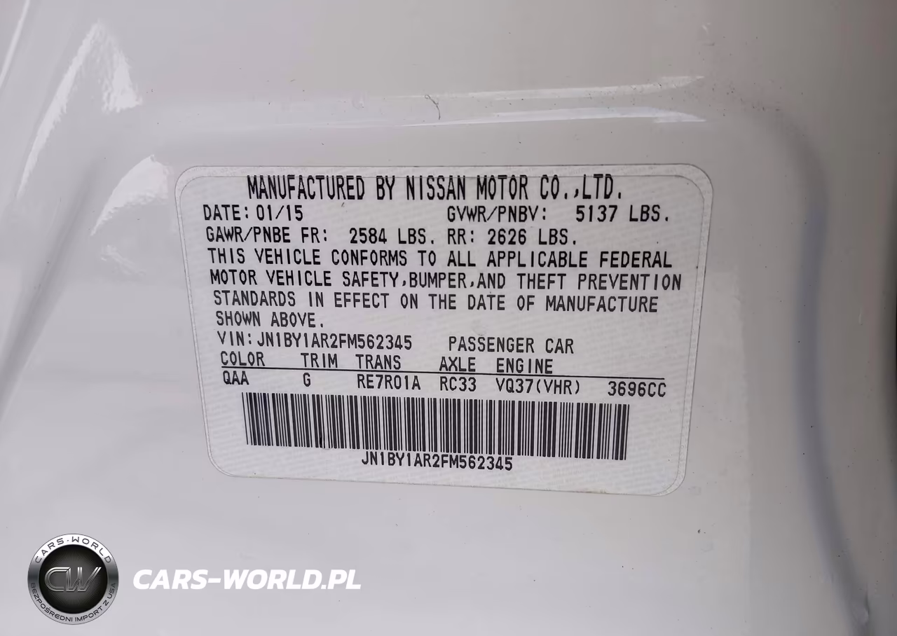 2015 Infiniti Q70 3.7X VIN:JN1BY1AR2FM562345 - 9