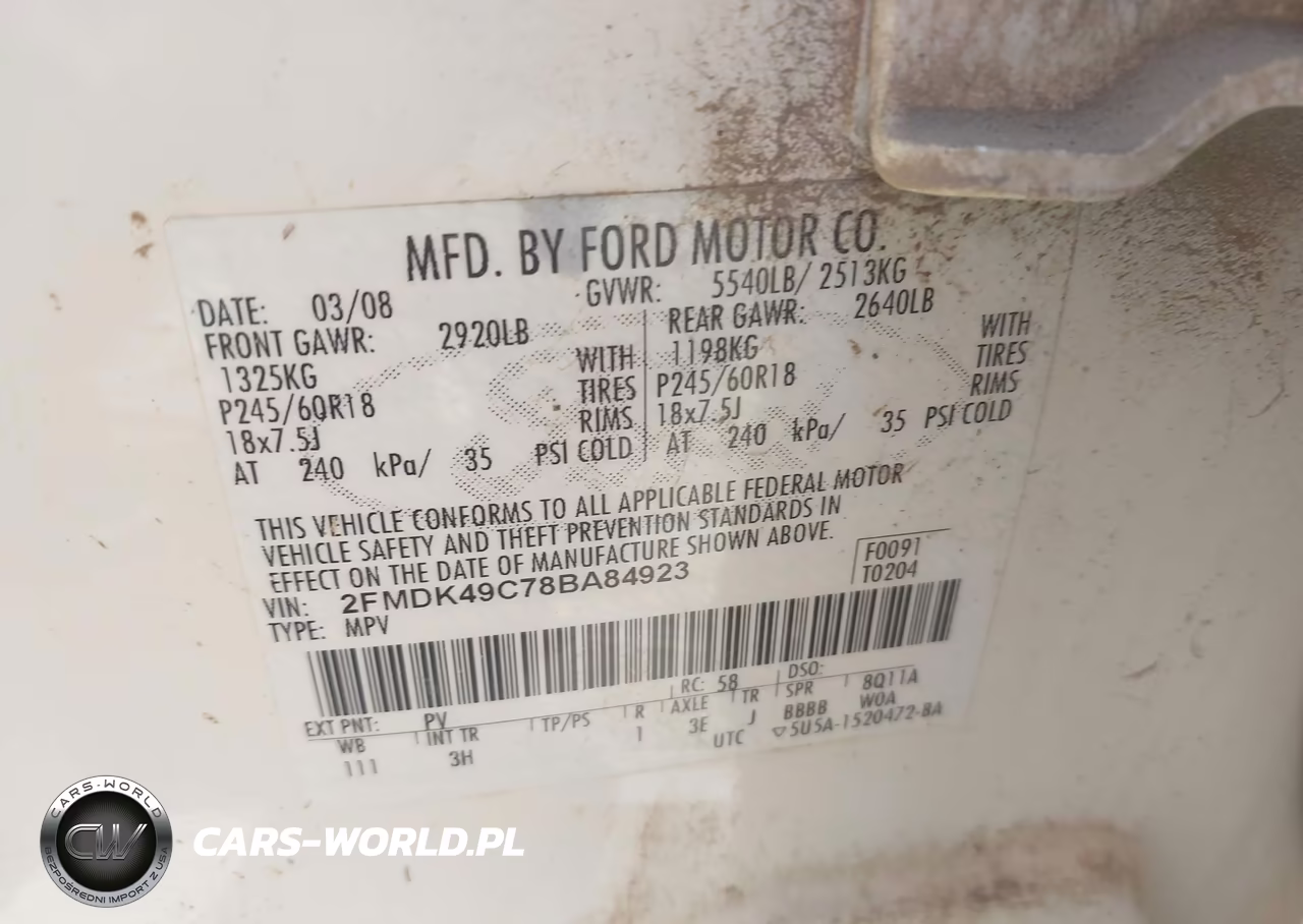 2008 Ford Edge Limited VIN:2FMDK49C78BA84923 - 9