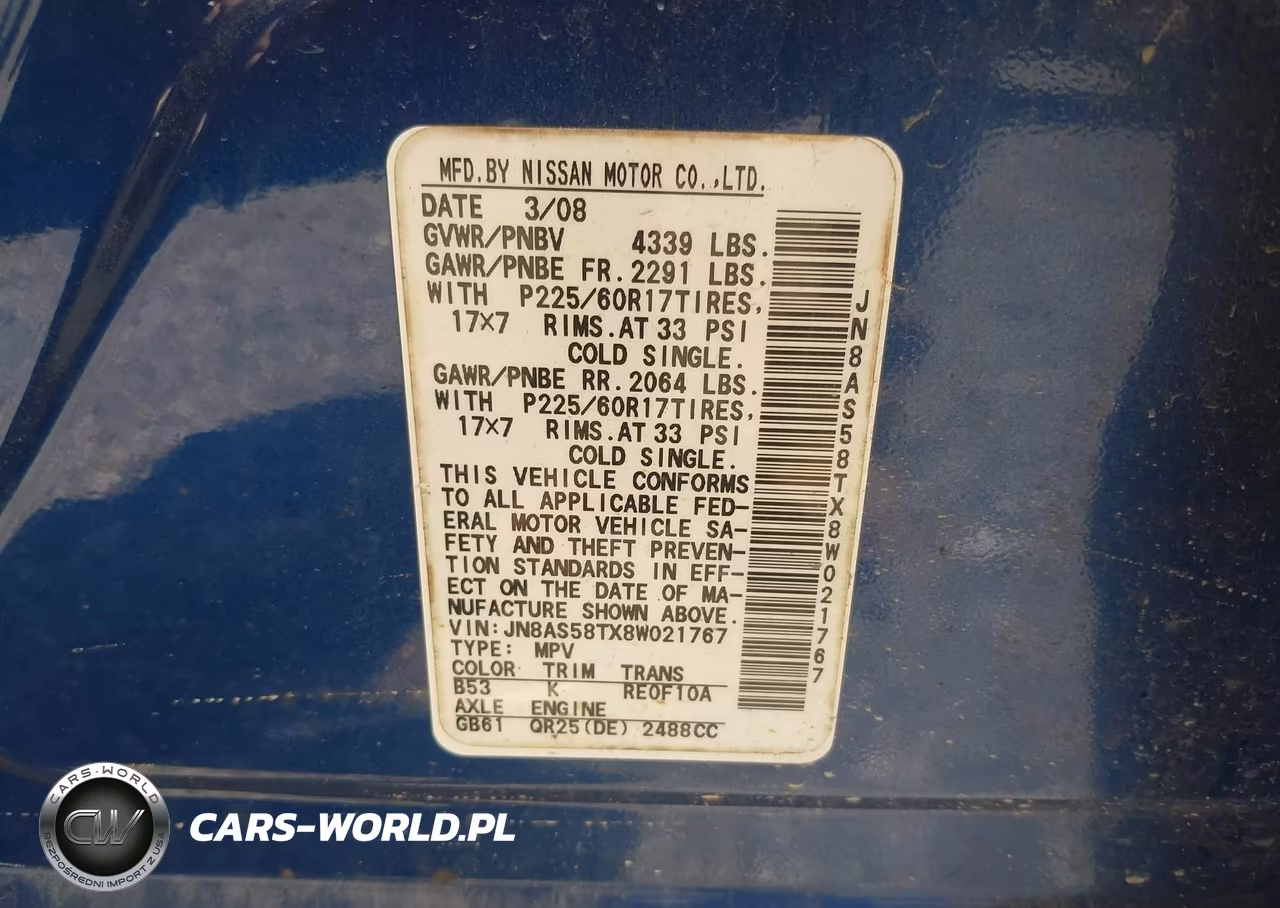 2008 Nissan Rogue Sl VIN:JN8AS58TX8W021767 - 9