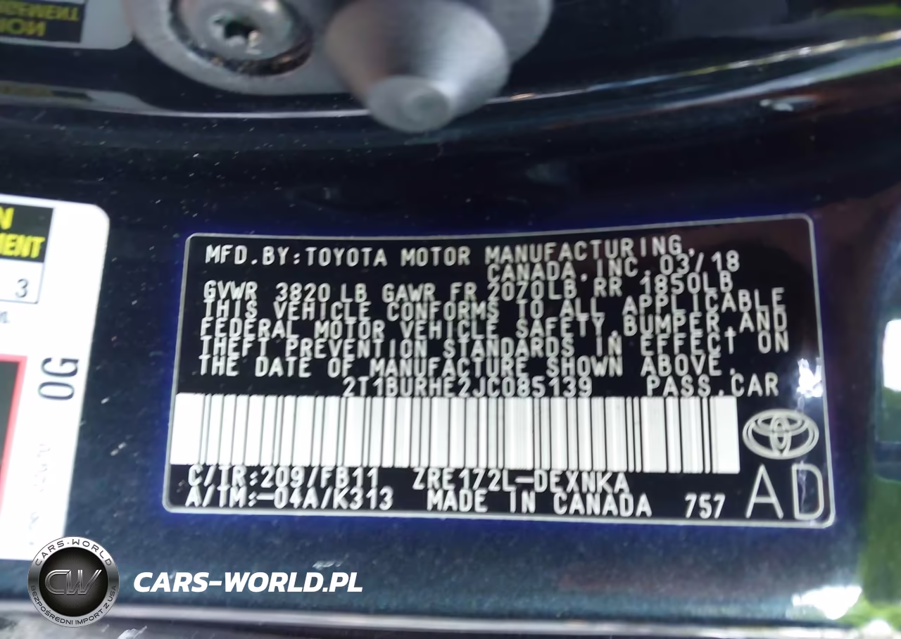 2018 Toyota Corolla Le VIN:2T1BURHE2JC085139 - 9