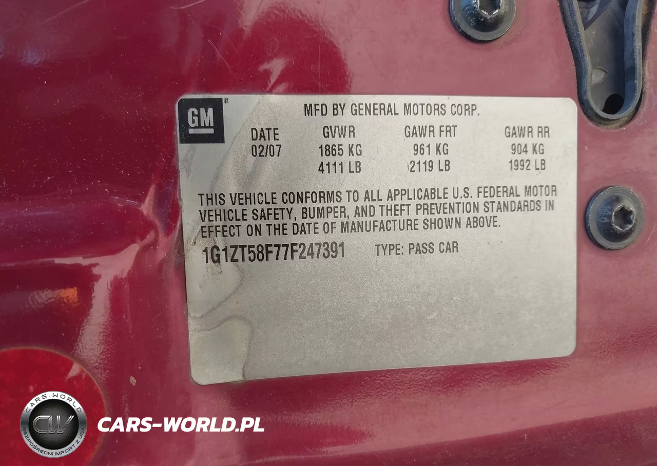 2007 Chevrolet Malibu Lt W-1Lt VIN:1G1ZT58F77F247391 - 9