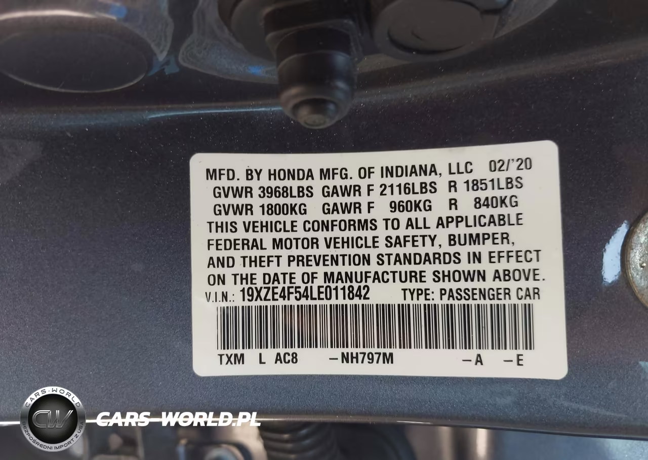 2020 Honda Insight Ex VIN:19XZE4F54LE011842 - 9