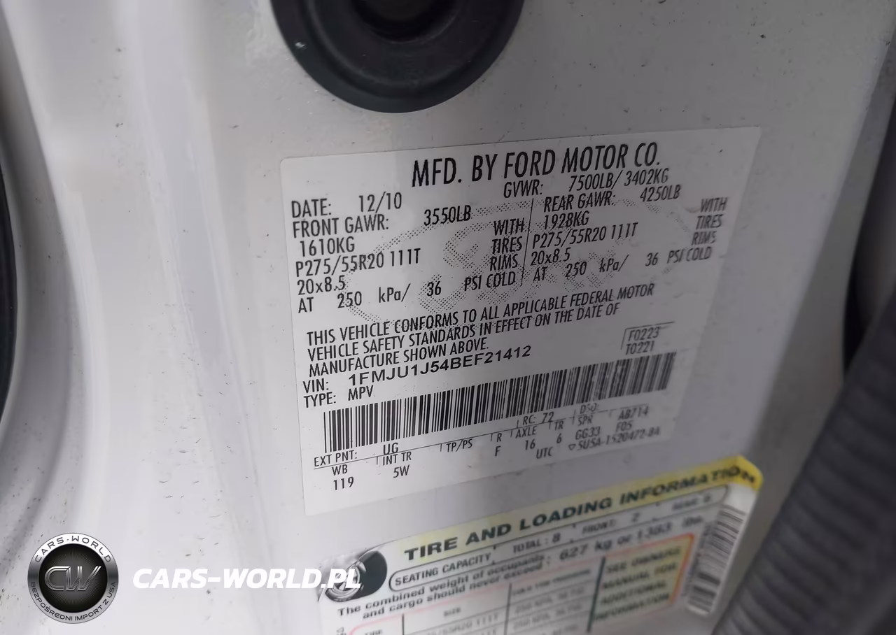 2011 Ford Expedition King Ranch VIN:1FMJU1J54BEF21412 - 9