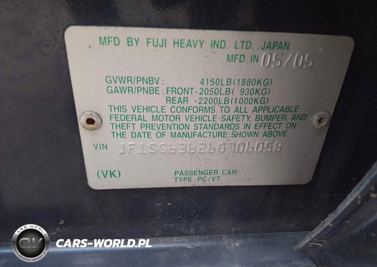 2006 Subaru Forester 2.5X VIN:JF1SG63626G706058 - 9