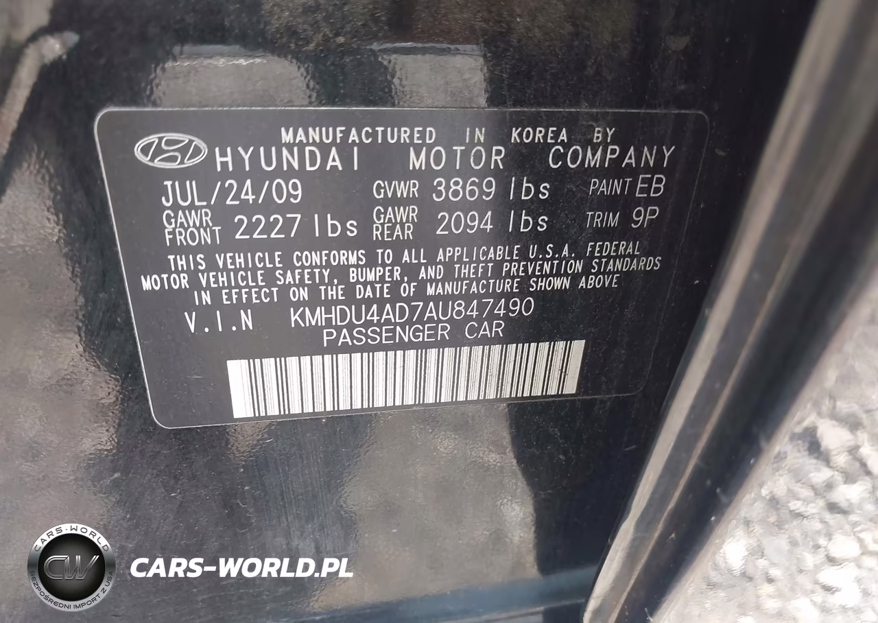 2010 Hyundai Elantra Se VIN:KMHDU4AD7AU847490 - 9